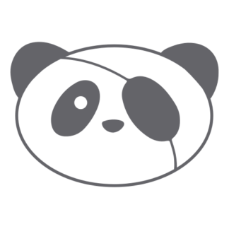 Covered Eye Panda Decal (Grey)